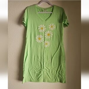 Green Floral Midi Dress With Dasies New W/O Tags